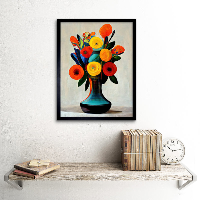 Vibrant Bright Flower Bouquet Painting - Single Picture Frame Print