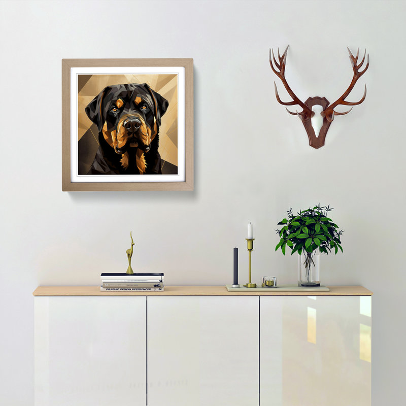 Rottweiler Deco - Framed Print, Oak
