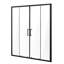 Porte de douche semi-sans cadre, l 57,8-59 po x H 70 po, porte coulissante double en verre trempé transparent de 1/4 po (6 mm), imperméable et incassable avec quincaillerie en acier inoxydable, noir mat-117125177