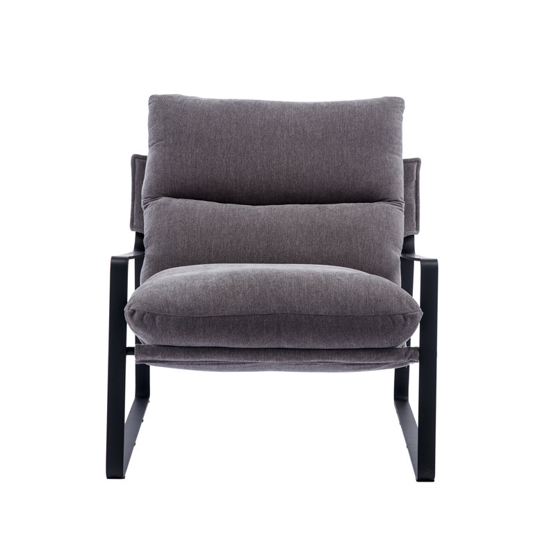 Upholstered Armchair, Gray Linen