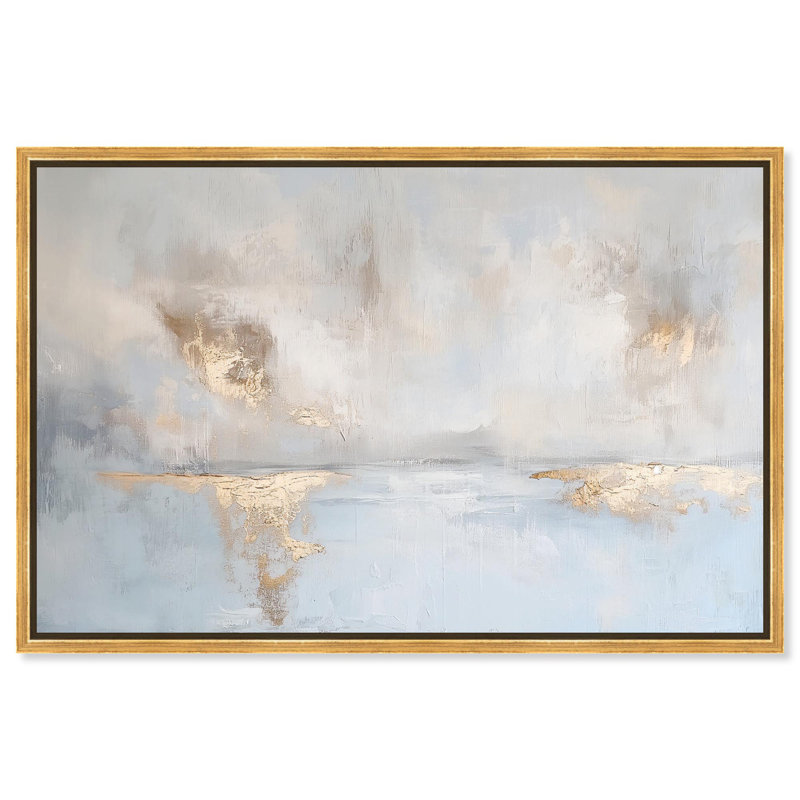 «Erosion Canvas Coastal Abstracts» par Art Remedy, H 37,5 po x l 55,5 po x P 1,2 po, Cadre flottant doré