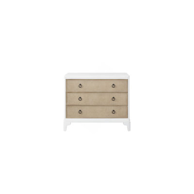 3-Drawer Chest With Textured Panel Design & Double Pull Handles