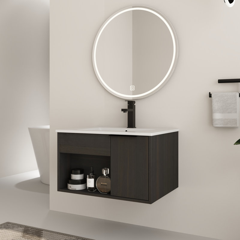 Ensemble de meuble-lavabo simple mural 24 "avec lavabo en céramique, 24"