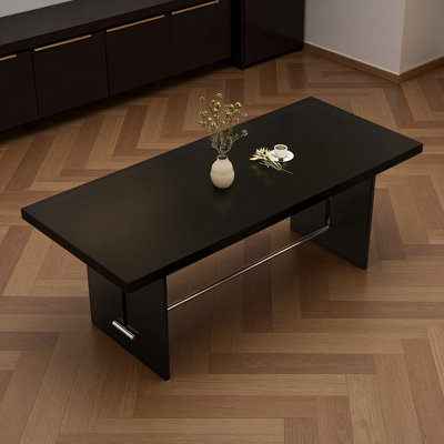 Black rectangular dining table