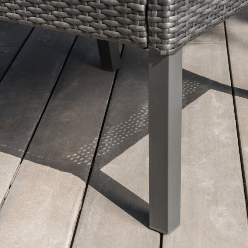 2 Grey Patio Armchairs For Eating, Modern Outdoor Chairs With Fade- Cover And Resin Construction Of Dining Armchairs, Seating Water Fade Resistance Back