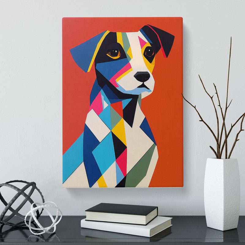 Umar Jack Russell Terrier Geometric Vol.1 - Wrapped Canvas, 60cm H x 40cm W x 3cm D