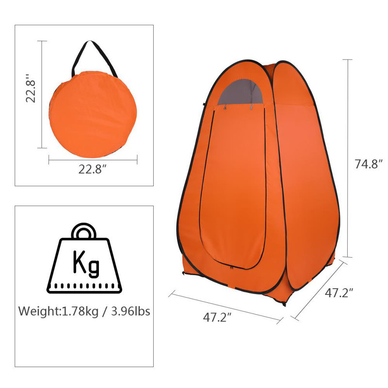 Tente de douche Pop Up, Orange