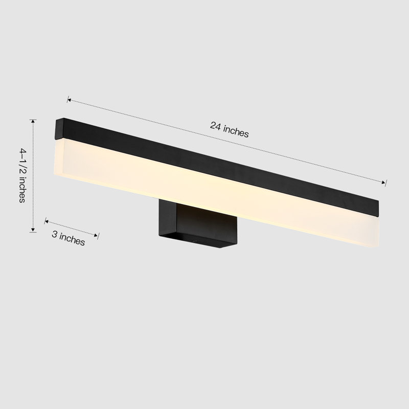 Edvard 24" Light Dimmable Linear LED Vanity Light 1350 lumen, Matte Black