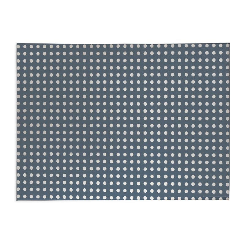 Tapis de bureau Dot Dot, L 7 pi x L 5 pi, Bleu