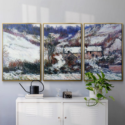 «Snow Effect at Falaise», 1886 - Toile encadrée à pièces multiples