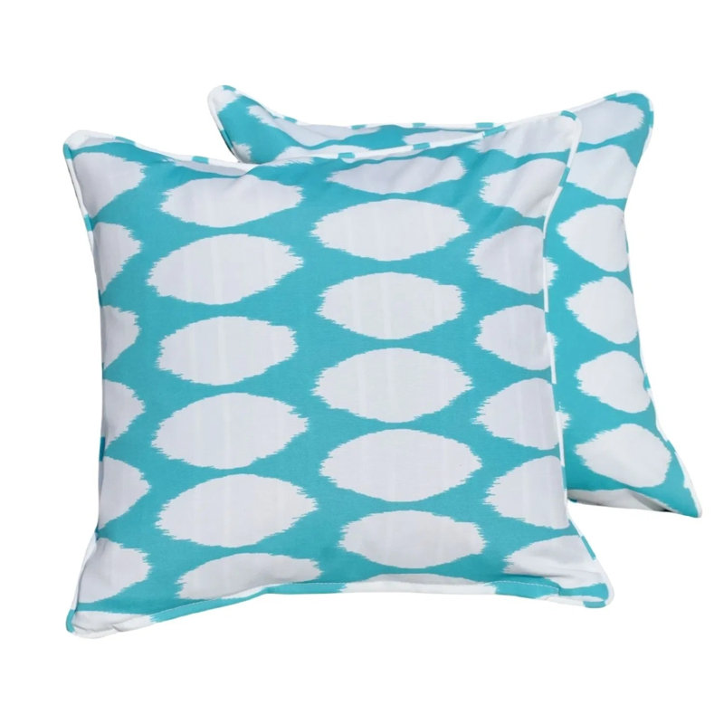 Ensemble de 2 coussins carrés à pois, coussins décoratifs d'intérieur et d'extérieur pour canapé, mobilier de patio et sièges de chambre à coucher