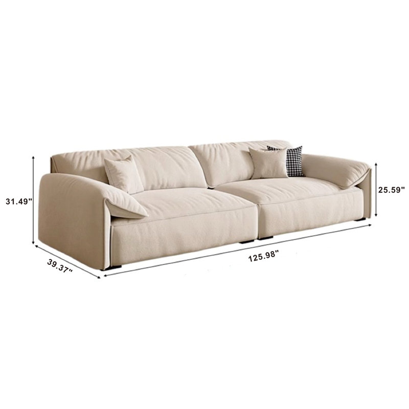Canapé recouvert, H 31,49 po x l 125,98 po x P 39,37 po, 4