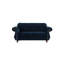 Causeuse formelle de luxe 1pc en velours indigo avec coussins 2 places