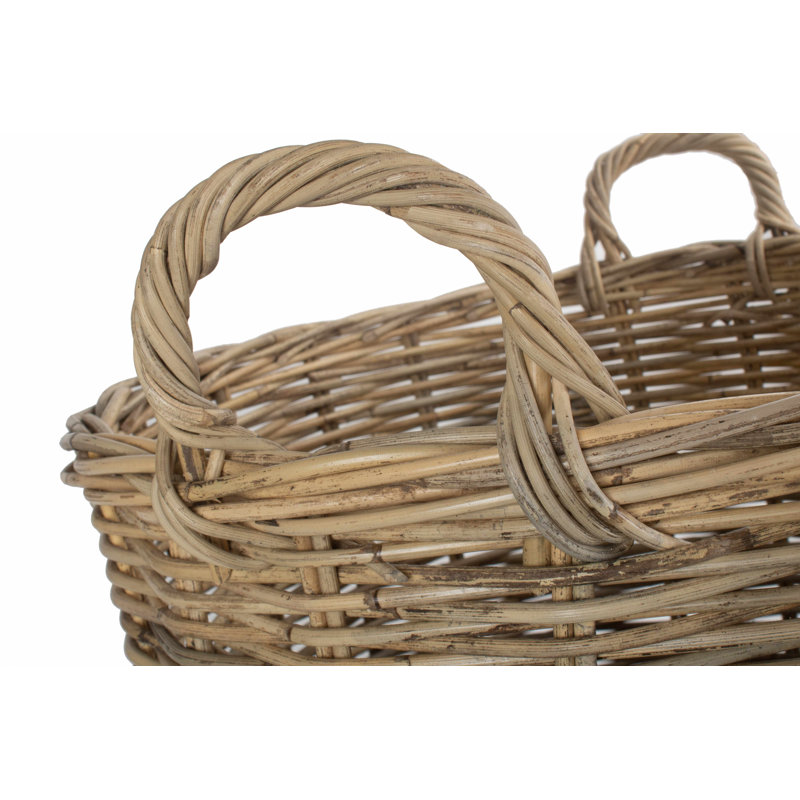 Krystal Rattan Log Storage Basket, 59cm H x 60cm W x 60cm D