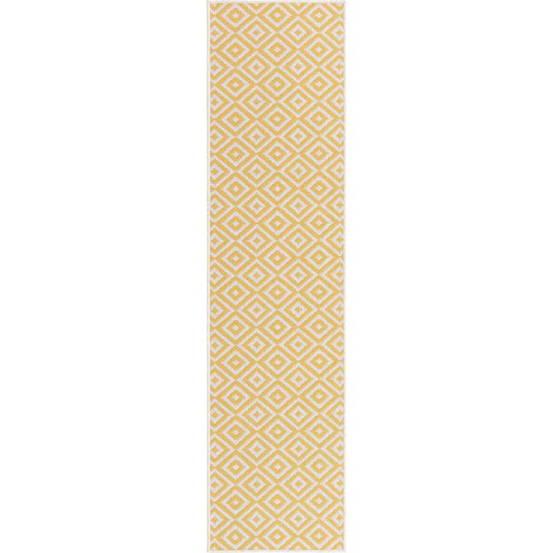 Outdoor Destiny Area Rug Gold Color, Runner 2' x 8'