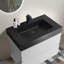 Meuble-lavabo de salle de bain avec lavabo, grand meuble-lavabo flottant mural pour salle de bain moderne, lavabo une pièce noir sans drain ni robinet, pré-assemblé-99198491-99198692