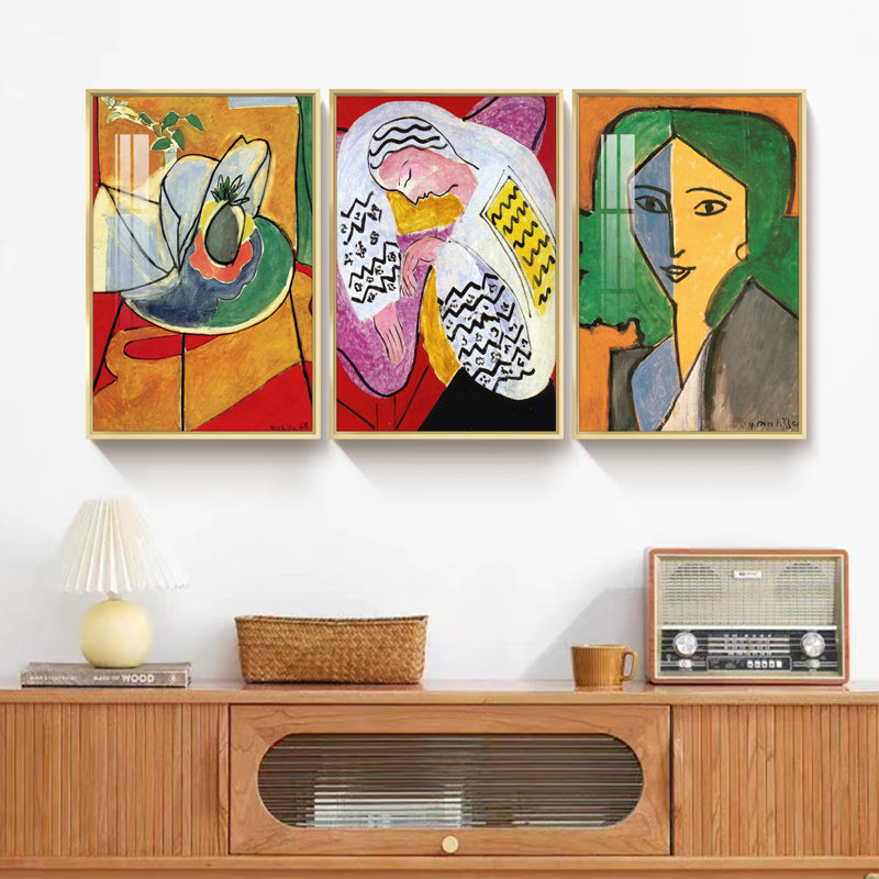 «The Pineapple, Lydia Delectorkaya» par Henri Matisse - Ensemble de 3 peintures sur toile, Or