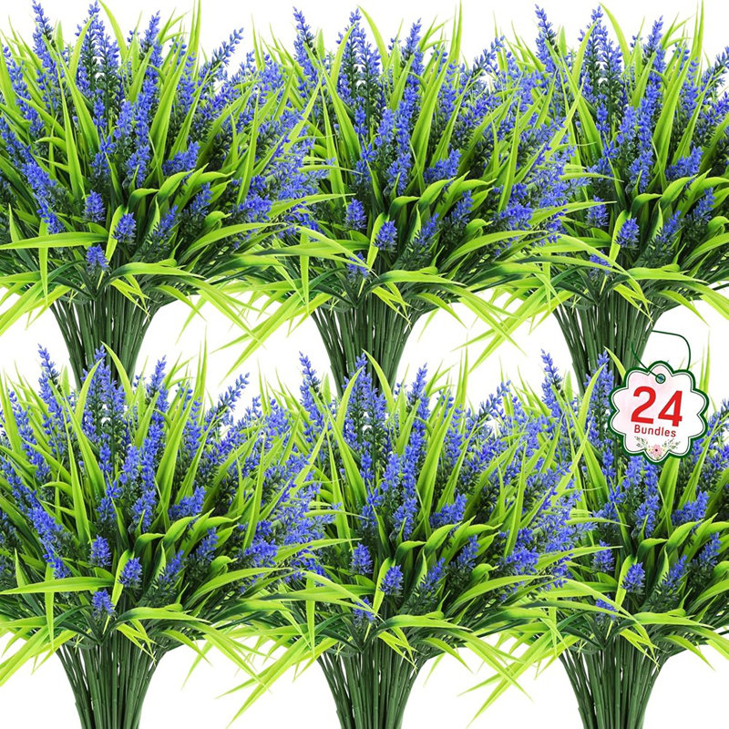 Décor 24 paquets de fleurs artificielles pour l'extérieur, fa ...