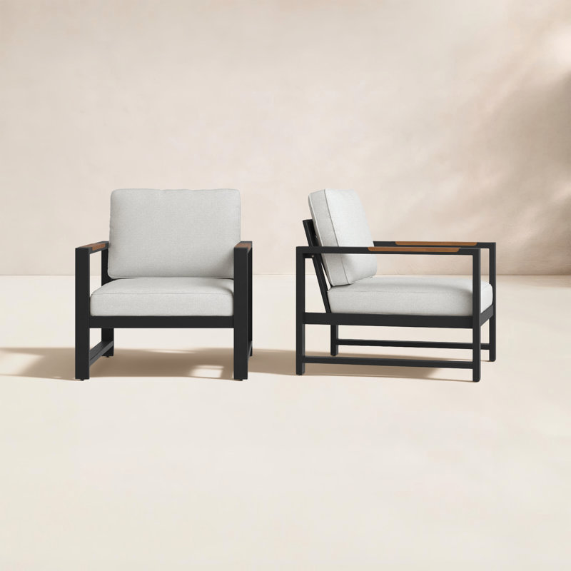 Méridienne d'extérieur Jayton, Noir, Beige