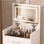 Bureau de coiffeuse 3 en 1 avec miroir ouvert, petit ensemble de coiffeuse avec bureau en verre visible, coiffeuse de maquillage compacte avec 3 tiroirs, coiffeuse pour chambre à coucher-1720478807