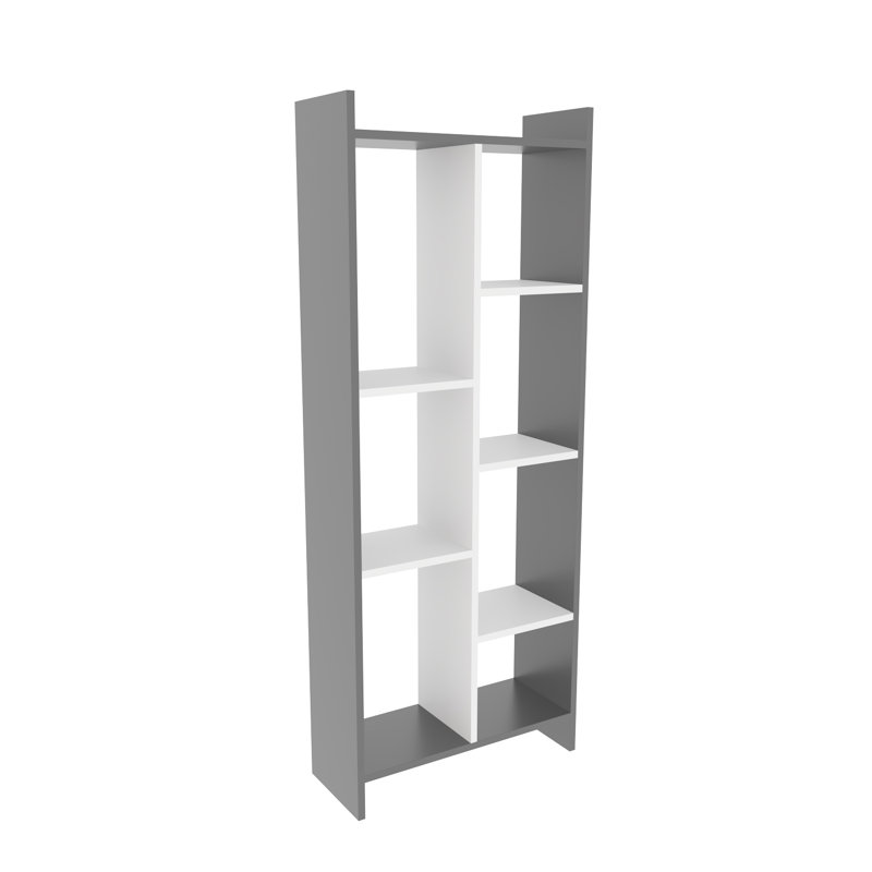 Bibliothèque Leniah, Blanc, Blanc / gris anthracite