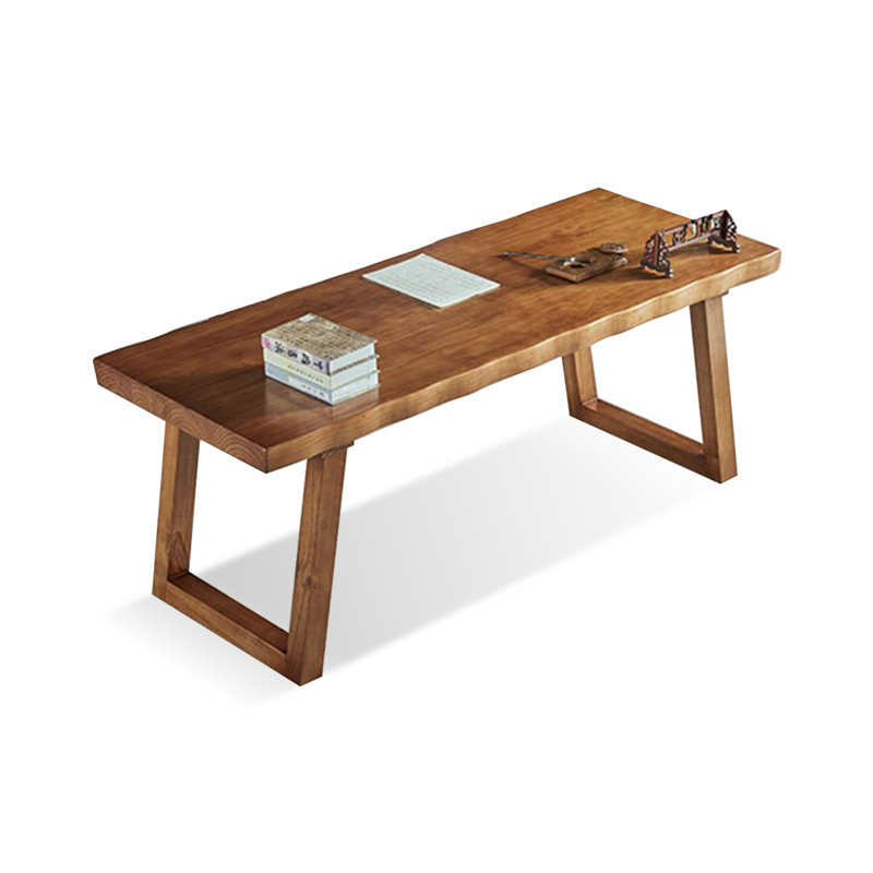 Nut-brown Rectangular Solid Wood Writing desk, 30.71" H x 62.99" W x 27.56" D