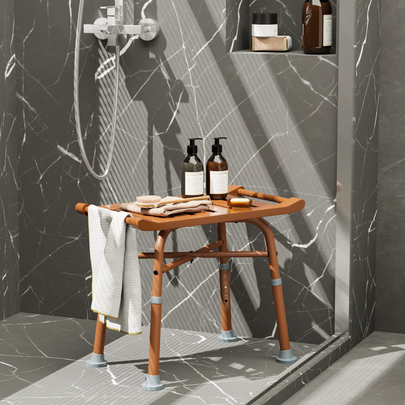 Elira 13.3'' W Shower Bench, Brown