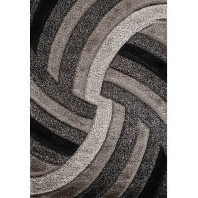 Frio Grey/Black Shaggy Indoor Rug