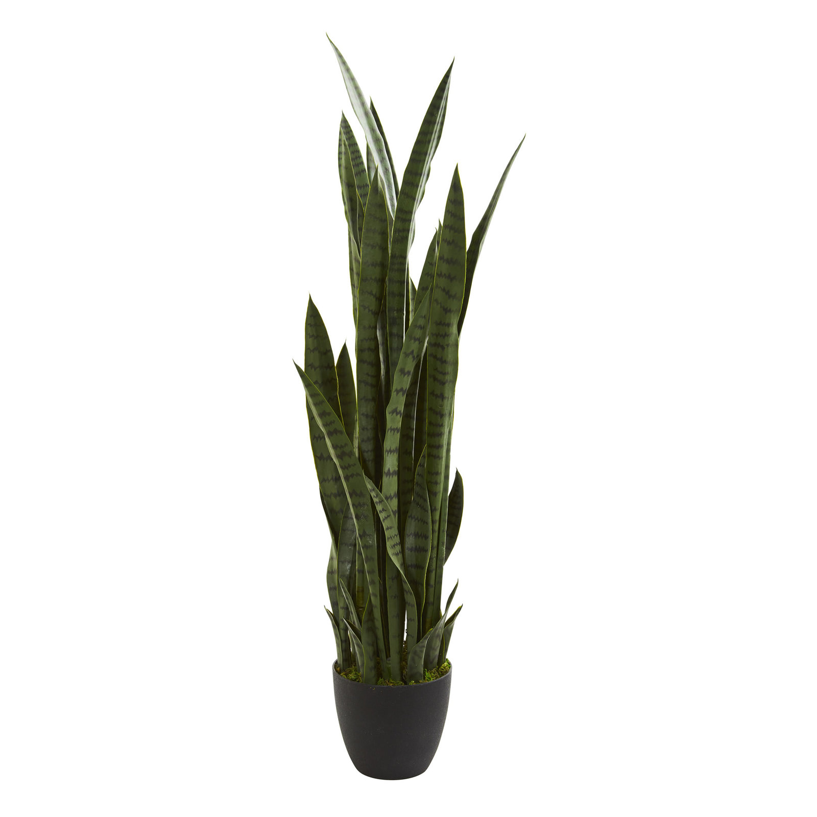 33" Artificial Snake Plant in Pot, Green, 46" H x 9" W x 9" D