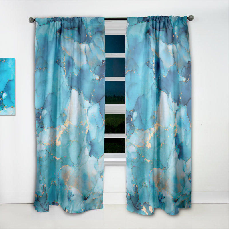 Panneau de rideau simple semi-diaphane avec passe-tringle Art I, L 52 po x L 84 po