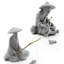 Ensemble de 2 figurines de pêche, grès asiatique zen pour aquarium, pot de jardin et maison, mini statue de pêcheur