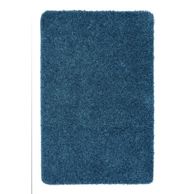 Solid Colour Shaggy Teal Area Rug