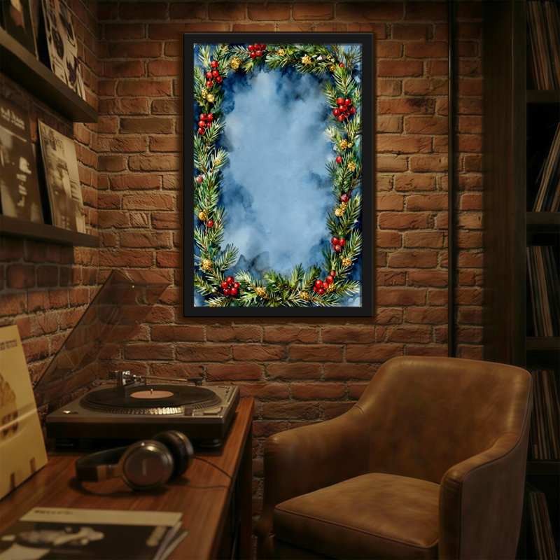 Christmas Christmas Wreath Frame Watercolor Pattern