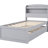 Twin Xl Platform Bed With Construction, Led Headboard, Gray Storage, Headboard And Charging Interface-1683972772
