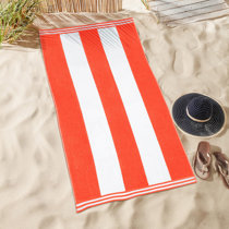Peacock Alley Soleil Beach Towels - 100% Cotton, Color Blocked Design -  Perfect for The Beach, Pool & Lake - Beach Towel (White)