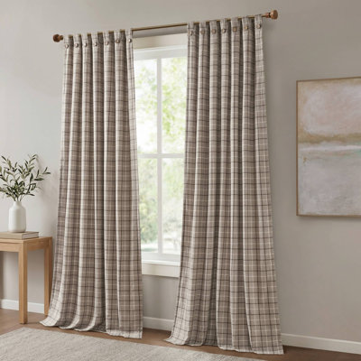 Panneau de rideau simple occultant et isolant en tissu molletonné brun 50 x 84 po Anaheim