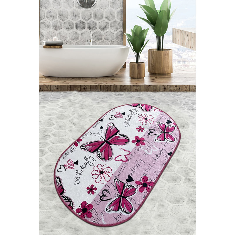 Tapis de bain antibactérien, antidérapant, 2,3 x 4,0 pieds | 100% polyester, hauteur des poils: 0,4 pouce, 20,5 oz / pied carré | Lavable à la machine, facile d'entretien, parfait pour la sécurité et le confort de la salle de bain | Durable et élégant pour la maison