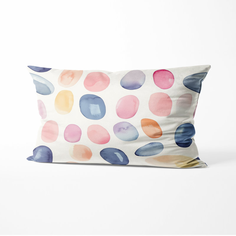 Coussin décoratif à motifs géométriques - formes géométriques rouges Jellybean, H 12 po x l 20 po