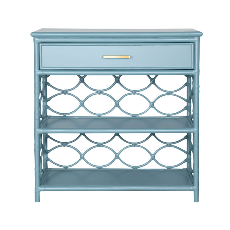 Manning End Table, Pool Blue