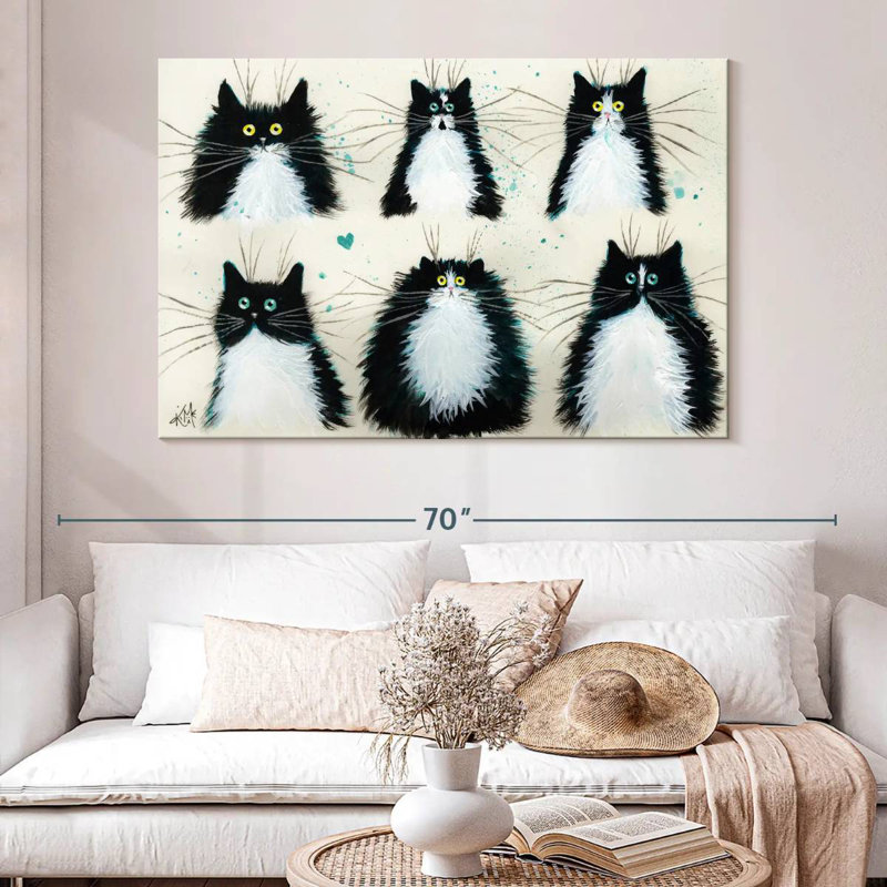 Brampt Tuxedo Cats, 34" H x 51" W