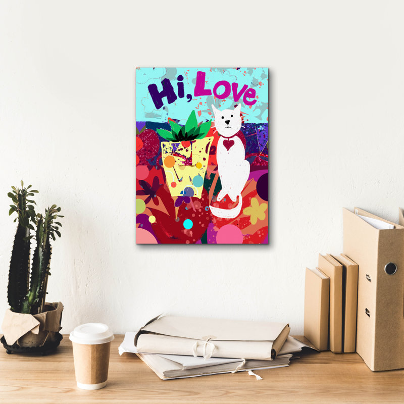 Toile épique Graffiti «Hi Love» par Holly McGee, 40 po x 54 po, H 16 po x l 12 po x P 0,75 po