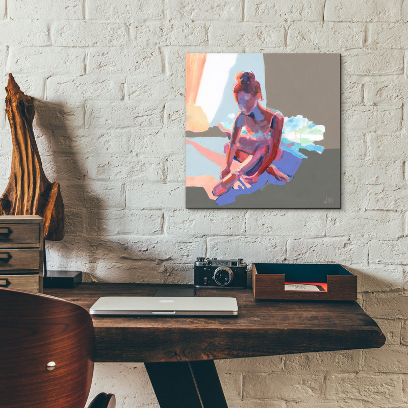 «Ballerina Sitting» par Jenny Westenhofer, art en verre acrylique Wal, H 12 po x l 12 po x P 0,13 po