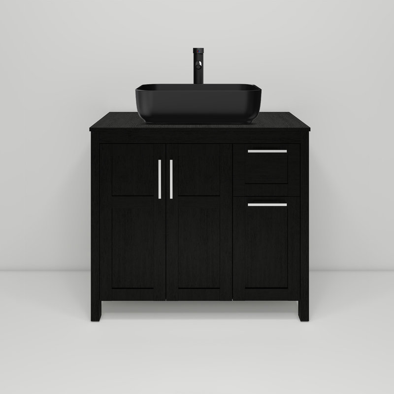 Ensemble de meuble-lavabo simple 36 po avec lavabo 36 po, Noir