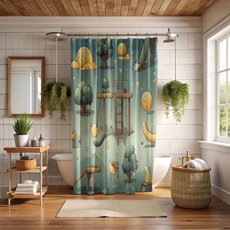 Child Fun Zone - Rideau de douche Premium, H 74 po x l 71 po