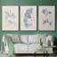 Blue Marine Algae I - Ensemble de 3 reproductions encadrées sur toile-91886835-91886834