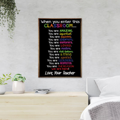 " Letter From Teacher - When You Enter This Classroom - 1 Piece Rectangle Graphic Art Print On Wrapped Canvas "