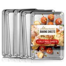 Baker's Secret Nonstick Cookie Sheets, Aluminized Steel Small  Size Cookie Trays Jelly Rolls with 2 Layers Food-Grade Coating (2x Medium  15 x 9.5): Home & Kitchen