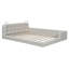 Grand lit plateforme tapissier avec 2 lampes de lecture, blanc