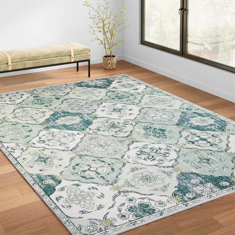 Lively Floral Rug Oriental Area Rug, Rectangle 3' x 5'