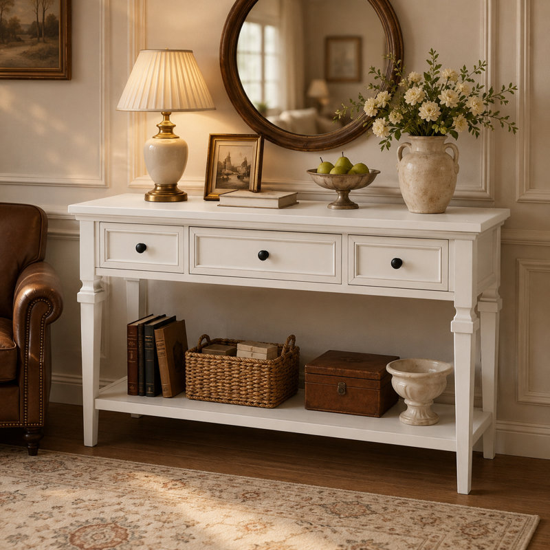 Shanahan 50'' Console Table, Antique White